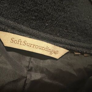 Soft Surroundings Black Textured Wool-Blend Jacket